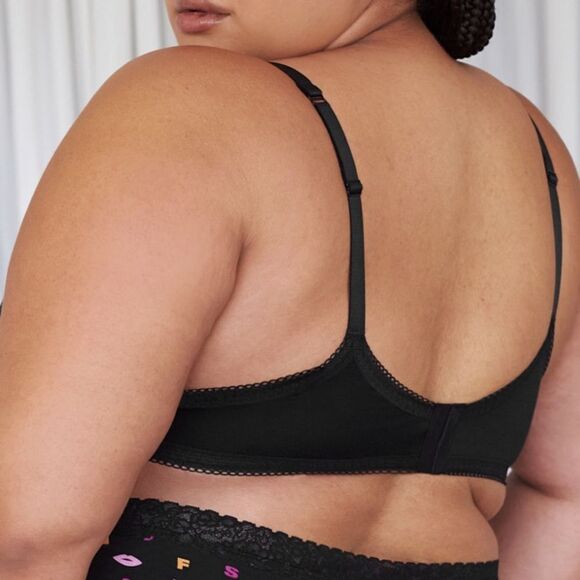 SAVAGE X FENTY Cotton Unlined Bra 38B Caviar NWT in packaging - Picture 3 of 7